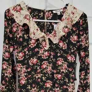 Onehart - Floral Print Long Sleeved Dress - Junior